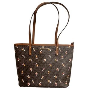 SOLD - MICHAEL KORS ASPEN MEDIUM TOP ZIP TOTE BAG MK BROWN